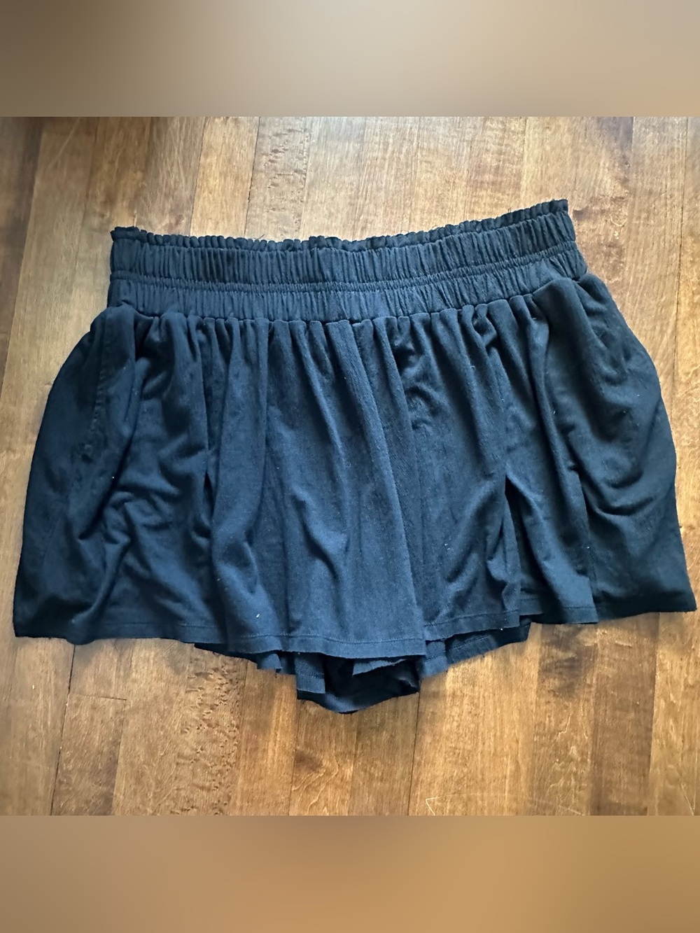 Terra & Sky Black Smocked Knit Shorts 2XL